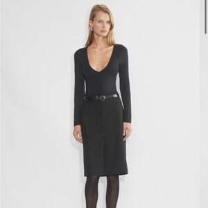 Aritzia Elegant Black Long Sleeve bodysuit